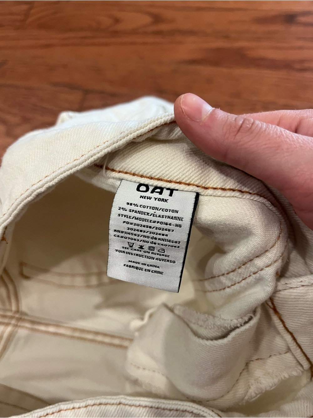 OAT New York Cream Wide Leg Carpenter Jeans Pants Size 10/30 - Picture 6 of 8